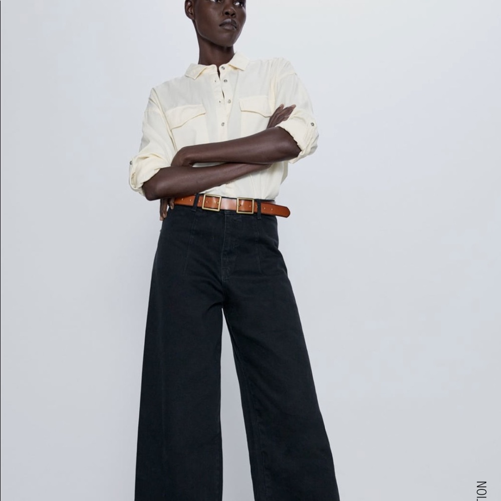 ZARA Basic Collared Shirt With Pockets - Picture 2 of 10